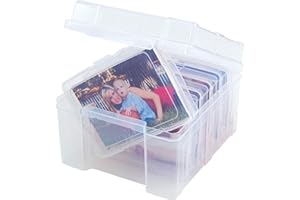 XHDIGI Photo Case 5” x 7” Clear Photo Storage Box 6 Plastic Inner Case Photo Keeper Photograph Organiser Craft Doninos Container Box Hold up 600 Photos
