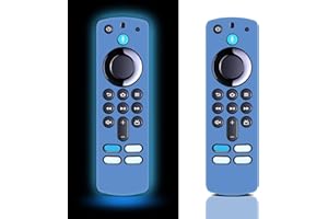 GOUYESHO Silikonowe etui ochronne do pilota TV Glow in The Dark, Remote Cover do g?osu Fire Stick 4K Max 3. generacji 2021 pilot TV (?wiec?cy granatowy) – 2 sztuki