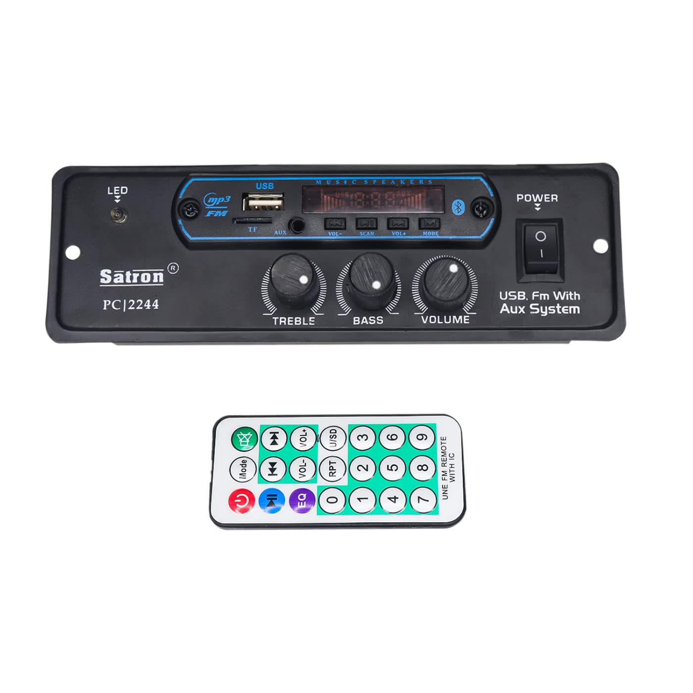 Electronic Spices Wireless Hi-fi Bluetooth MP3 USB FM Player Module with Remote, Stereo, Volume, Bass and Treble Control Complete Amplifier System