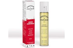 FOUCAUD - LA FRICTION - Lotion corporelle, Soulage, apaise, détend, rafraîchit, 7 Huile essentielle 100% naturelle - Huile corps - Marque Française depuis 1946 - Spray