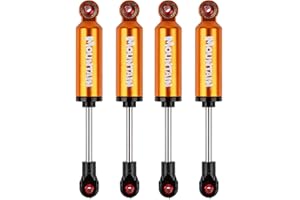 INJORA Amortyzator RC RC zestaw amortyzatorów do 1/10 RC Truck Crawler Axial SCX10 90046 TRX-4 MST Redcat (pomarańczowy, 110 mm)