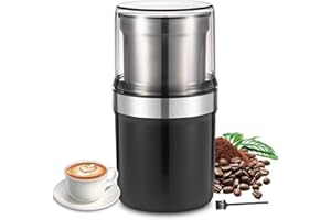 FIOUSY Electric Coffee Grinder, with Large Grinding Capacity and Powerful Motor, Coffee Bean Grinder with Detachable Cup, for Beans, Spices, Nuts, Grians, Herbs