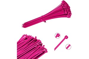 VICEREE 100 Bridas Universales de Plástico para Cables Electricista Fucsia -3.6x200mm- Bridas Estándar Autoblocantes Resistentes para Instalar Redes, Lonas y Organización Cables