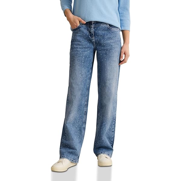 CECIL Wide Leg Jeans Chocolate Mousse 31