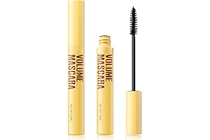 GETUE Black Mascara Volumising& Smudge-Proof,With an inflator comb brush - Waterproof Formula for Thinning & Sparse Lashes,Gentle & Hypoallergenic for Sensitive Eyes(Pack of 2)