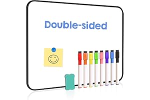 QUEENLINK Double-Sided Magnetic Whiteboard, A4 Size Dry Erase White Board, 21X30cm Small Lap Boards Kit Portable Mini Classroom Whiteboard for Students and Children
