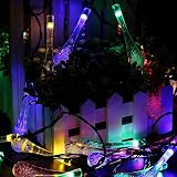 GDEALER Solar Outdoor Lichterkette 6 Meter 30 LEDs Wassertropfen Solarbetrieben Lichterkette Wasserfest Weihnachten Dekoration für Garten, Terrasse, Hof, Haus, Weihnachtsbaum, Feiern – RGB - 5