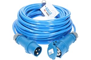 CEE-Verlängerung 230V H07BQ-F 3G 2,5 mm² Vollpur-Premium-Leitung von KALLE DAS KABEL für Industrie Bau Boot Womo Camping mit 15 Jahren Garantie 5 Meter