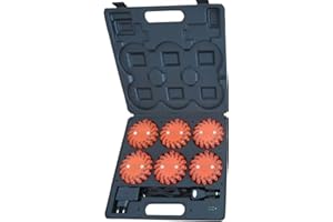 LEDWARNING Mallette de 6 balises Pro de signalisation gyrophare PRO à 16 Leds orange rechargeable Vendeur et stock en FRANCE