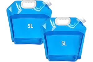 LJYING 2 Pack 5L Collapsible Water Container - Foldable Outdoor Water Bag & Car Drinking Water Carrier | Portable for Camping, Hiking, Picnics, BBQ | Leakproof Collapsible Water Storage Bottles