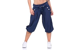 MALITO MORE THAN FASHION Malito 3416 damskie spodnie w jednolitym kolorze | luźne krótkie spodnie | bermudy na plażę, granatowy, 34/40