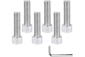 DAZISEN 7Pcs Bicycle Fixing Screw Parts - M5 Road Mountain Bike Handlebar Stem Bottle Cage Bolts Socket Cap Screw Stainless Steel, Silver, (M5x18)*6+Screw wrench*1