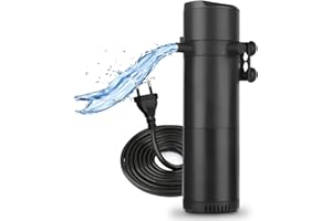 ITIY Filtro Interno per acquari da 300-500L, Filtro per acquari Regolabile da 25W 2000L/H con Doppia Uscita dell'Acqua e aerazione