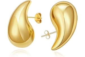CHIMOO Orecchini Donna Oro,18k Orecchini a Goccia D'acqua Orecchini Chunky Orecchini Goccia Orecchini Dupes Orecchini Anallergici Donna Orecchini Goccia Oro Gioielli Ipoallergenici Regalo per Donna Ragazza