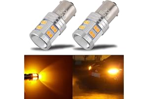PYRJIN 1156 Ba15S 1141 P21W Amber Yellow Orange Led Bulbs, With Projector Extremely Bright 6W Dc 10-30V, For Backup, Reverse Lights, Stop Drl Lights, Turn Signal Light, Rv Lights (Pack Of 2)