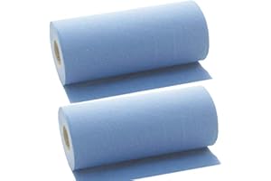 2 x Blue 2 Ply Hygiene Roll/Wipe. 24cm Wide x 50m Long (9.5" x 164') Desk Roll from Simply Direct