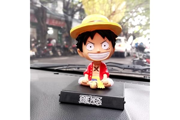 ZKTSRY One Piece Bobblehead Luffy Figurine Articulée pour Téléphone et Tableau de Bord Décoration pour Voiture, Maison, Bureau et Ordinateur