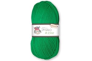 Frida's Wollhaus Frida's #15te Allround Basic Ovillo de lana para tejer a ganchillo, suave, 100 g, 45 colores (846, verde)