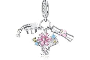 Alstiva Family Friendship Love 925 Sterling Silver 5A Cubic Zirconia Charm Pendant for Bracelet, Charm Bead for European Bracelets, Necklaces, Jewellery Gift for Women