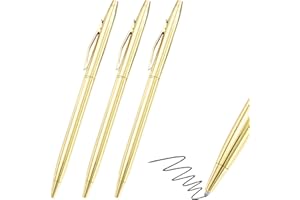 GARZENTH 3pcs Ballpoint Pens, Gold Ballpoint Pen Nice Gift for Men, Women Business Office Students Teachers, Smooth Writing(3pcs)