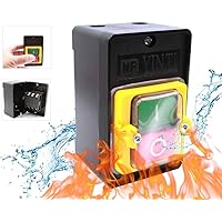 cersaty® 2Pcs AC220V / 380V 10A EIN/AUS Drucktastenschalter, Sicherheitsschalter Wasserdichter Starkstrom In…