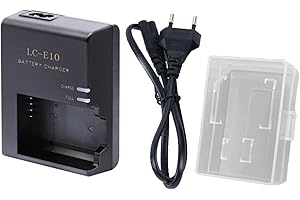 KWTOUL LC-E10 Chargeur Rapide de Batterie pour Batteries LP-E10, LC-E10C, LC-E10E Compatible avec Canon EOS Rebel T7, T6, T5, T3, T100, 4000D, 3000D, 2000D, 1500D, 1300D, 1200D, 1100D