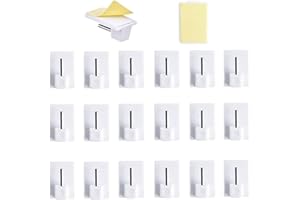 BFQZ 20 Piece Set of Plastic Adhesive End Window Hooks, Net Curtain Hooks, Plastic StickyHooks, Key Pendant Door BackHook, Self-AdhesiveHooks Window HooksAdhesive for Net Curtain Rods (White)