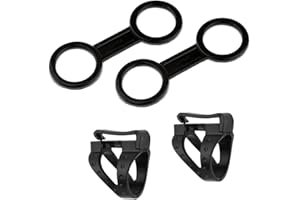 SGerste confezione da 4 universale durevole SCUBA Dive Diving Snorkel tubo di respirazione Quick Release/Mask clip fermo & doppio loop Keeper