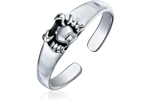 BLING JEWELRY Personalized Nautical Aloha Tropical Vacation Hawaiian Waves, Dolphin, Sea life, Clam Shell, Fish Bone, Crab Midi Toe Ring For Women Teen Polished .925 Silver Sterling Adjustable Customizable