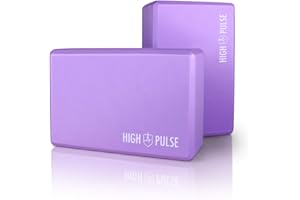 High Pulse® Blocco Yoga (2 PEZZI) - Mattoncini Yoga blocks in schiuma EVA ad alta densità e qualità, ultra leggero e inodore per Pilates, Yoga e fitness
