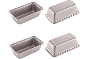 CHEFMADE Lot de 4 mini moules à pain antiadhésifs en acier carbone de 15,2 cm pour pain rectangulaire et viande, pour gâteau, pain de viande, banane