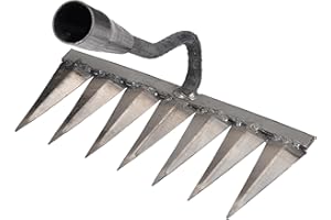 SMILESHINEY Rastrello Per Diserbo - 32mm Rastrello Giardino In Acciaio Al Carbonio,Rastrello Per Foglie,Zappa Diserbo Rastrello,Rastrello Diserbo,zappa Per Erbacce Allentamento/Semina, 7 Denti (senza Bastone)