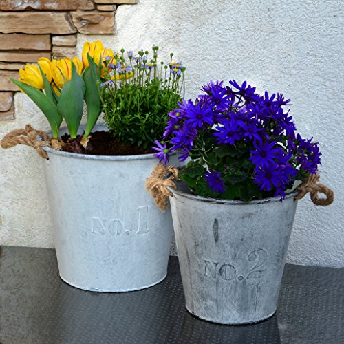 2x Blumenübertopf rund Pflanztopf Blumentopf Übertopf Landhaus