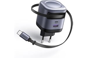 UGREEN Nexode 45W Chargeur USB C Rapide iPhone GaN 2 Ports Câble Rétractable Prise Secteur Compatible avec iPhone 17 Pro Max Air 16 15 14 13 Plus Galaxy S25 S24 S23 S22 A56 A16 A06 iPad MacBook Air