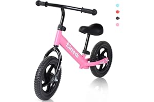 BIRTECH Grils Balance Bike for 2,3,4,5,6 years old,pink 12''No Pedal bike walking training bike with Adjustable Handlebar and Seat