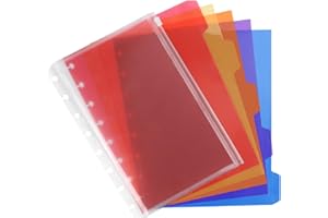 Eagle Divisori con linguetta, divisori in plastica con indice a 5 lingue, più 1 sacchetto in plastica con cerniera, per pianificatori o quaderni discbound