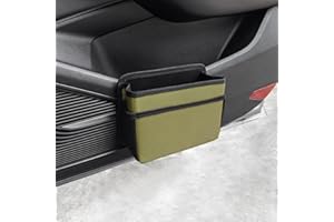 Qirc Car Side Door Trash Can, Foldable Auto Garbage Bin, Car Front Back Seat Storage Container, Mini Portable Vehicle Interior Hanging Dustbin, Universal for SUV, Truck, RV (Army Geen)