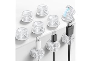 JOYROOM 9 supporti per cavi, organizer magnetico per cavi, per scrivania, comodino, cavo di ricarica, HDMI, USB, cavo audio, ufficio, casa, trasparente