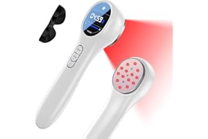 Portable Near Red Light Device for Body Joint, Cozion Infrared Red Light Device Portable Cold Red Light Device Infrared Lampe for Human/Pets (15X650nm +3x808nm)-White