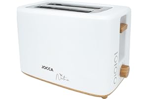 JOCCA - Grille-Pain 2 Tranches Sweet Pink Line| Toaster| 7 Niveaux de Grillage| Fonctions Décongélation, Réchauffage et Annulation| Pour Différents Types de Pain| 700W| Blanc