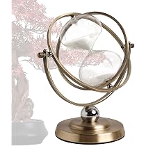 Sablier 60 Minutes Laiton - Minuterie Rotative à 720° - Décoration Vintage Pour Bureau Ou Maison - Noir