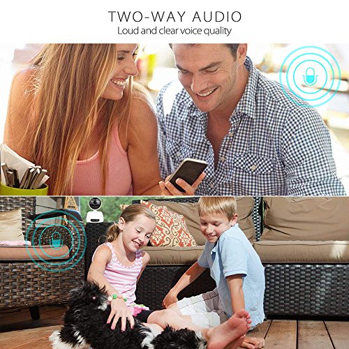 Telecamera IP intelligente wireless Besteker Wifi Telecamera di sicurezza domestica HD 720P con audio bidirezionale, rilevamento del movimento, visione notturna per uso interno ed esterno (bianca)