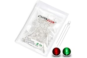 Chanzon 100 Piezas luces diodo LED rojo y verde de 3mm cátodo común (transparente redondo transparente bicolor) Componentes electrónicos diodos emisores de luz indicadora