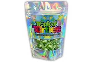 BARE BOUTIQUE Tropical Turtles. 15 Kiwi Scented Bath Oil Pearls. Turtle Themed Gift. Ideal Small Gift, Stocking Filler, Advent Calendar Filler. Bath Oil Pearls.