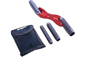 SOTL® 4-Size Interchangeable Brick Jointer with Nylon Pouch Aluminium Handle Barrels Bricklaying Jointer Trowel Hardened Steel Brick Jointer Tool