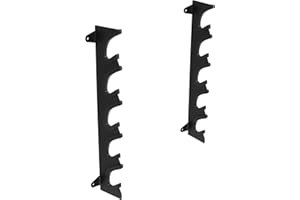 Gorilla Sports® Supporto per Bilanciere - Orizzontale, a Parete, 5 Barre, Max. 300kg, Acciaio, Nero - Porta Bilanciere, Supporto Barra Pesi, Rack di Stoccaggio, Rastrelliera, Palestra, Fitness