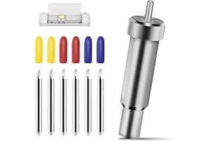 SINRAD 6Pcs Lame a Punta Fine di Alta Qualità con Hosing,Explore Deep Point Blades e alloggiamento, Lama per taglio profondo,Con 2 lame da 30° e 2 lame da 60°/2 lame da 45° (Argento)