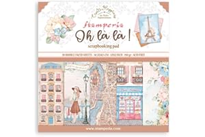 Stamperia Scrapbooking Pad-Create Happiness Oh La La!, Multicoloured, 12 x 12 inches