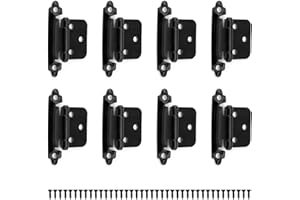 8 Stück Scharniere Klein, JANDH 1,4 mm Schwarzes Mini Scharniere, Klappscharnier mit 40 Schrauben, Schwerlast Scharnier für Feste Türen, Eingangstüren, Schlafzimmertüren