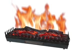 CHEMIN'ARTE Chimenea eléctrica con Efecto Llama Leds, Chimenea Decorativa, con calefacción, bajo Consumo, Inserto de Chimenea, 110x23x24cm